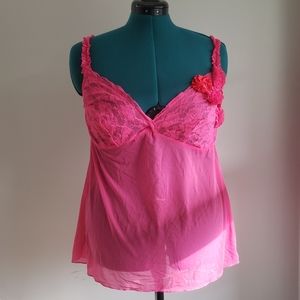 Cacique Pink Lace Cup Cami